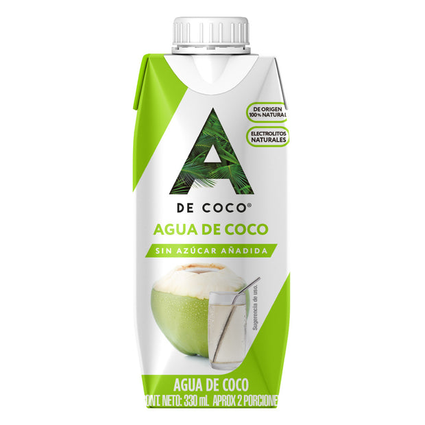 Agua de Coco 330 ML 100% Natural, Paquete de 12