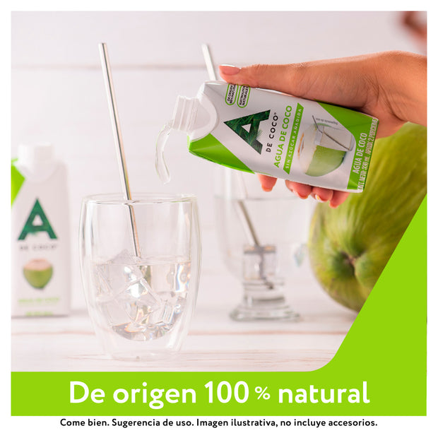 Agua de Coco 330 ML 100% Natural, Paquete de 12