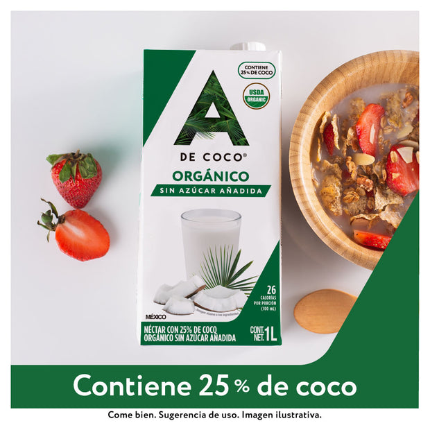Néctar con 25% de Coco Orgánico 1L - Paquete de 12