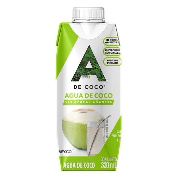 Agua de Coco 330 ML 100% Natural, Paquete de 12