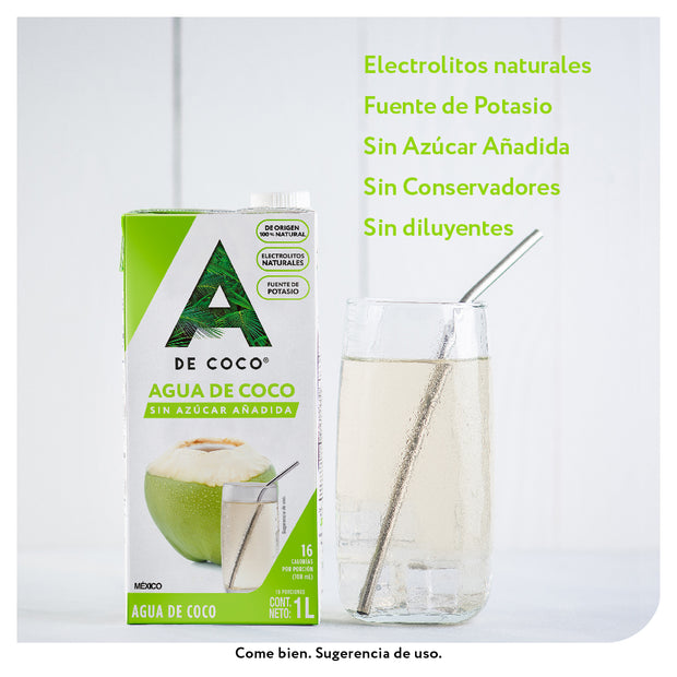 Agua de Coco 1L 100% NATURAL - Paquete de 12