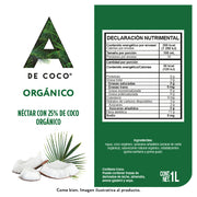Néctar con 25% de Coco Orgánico 1L - Paquete de 12