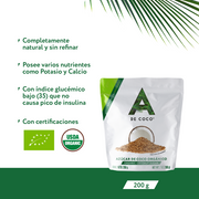 Azúcar de Coco Orgánico 200 g.