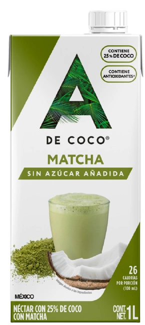 Néctar con 25% de Coco con Matcha 1L